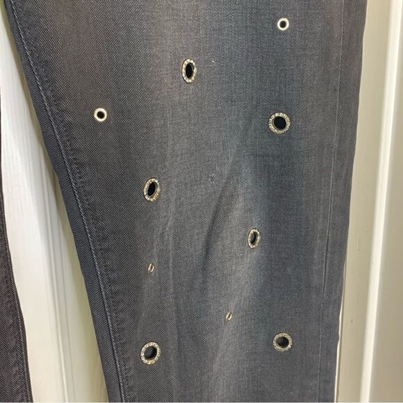 HUDSON New Grommet Jewel Perforated Jeans Black Size 28 - Picture 8 of 12